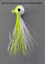 Load image into Gallery viewer, AJ_15-JigBucktail-1_4oz-Chartreuse-White-Glitter