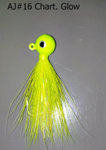 Load image into Gallery viewer, AJ_16-JigBucktail-Chartreuse-Glow