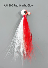 Load image into Gallery viewer, AJ_200-JigBucktail-1_4oz-Red_White-Glow