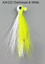 Load image into Gallery viewer, AJ_222--Bucktail-Jig-Chartreuse-_-White