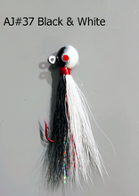 Load image into Gallery viewer, AJ_37-JigBucktail-Black-and-White