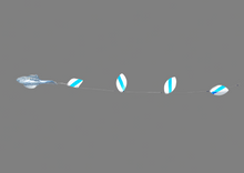 Load image into Gallery viewer, Horizontal Cable Flaster Attractor HCFL01 Silver with Blue Stripe