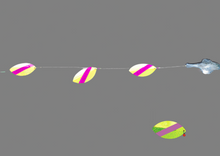 Load image into Gallery viewer, Horizontal Cable Flaster Attractor HCFL118 Chartreuse with Purple Strip