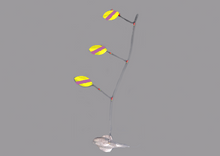 Load image into Gallery viewer, Vertical Cable Flasher Attractor #118 Chartreuse with Purple Stripe