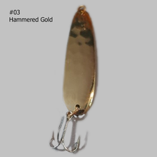 Load image into Gallery viewer, AJ61LT03-Moosalamoo-Hammered-Gold-Trolling-Spoon