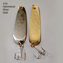 Load image into Gallery viewer, AJ61LT16-Moosalamoo-61-Light-Spoon-Hammered-Silver-Gold-Trolling-Spoon
