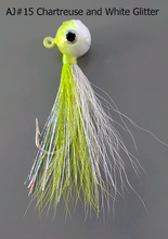 Load image into Gallery viewer, AJ_15-JigBucktail-1_2oz-Chartreuse-White-Glitter
