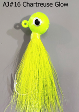 Load image into Gallery viewer, AJ_16-JigBucktail-1_2oz-Chartreuse-Glow
