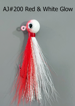 Load image into Gallery viewer, AJ_200-JigBucktail-1_2oz-Red_White-Glow