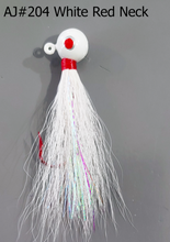 Load image into Gallery viewer, AJ_204-JigBucktail-1_2oz-White-Red-Neck