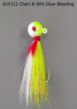 Load image into Gallery viewer, AJ_212-JigBucktail-Chart-White-Bleeding-Glow