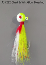 Load image into Gallery viewer, AJ_212-JigBucktail-Chart-White-Bleeding-Glow
