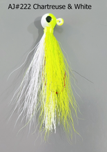 Load image into Gallery viewer, AJ_222-JigBucktail-Chartreuse_White
