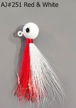 Load image into Gallery viewer, AJ_251-JigBucktail-1.05-oz-Red-and-White
