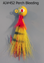 Load image into Gallery viewer, AJ_452-JigBucktail-1_2oz-Perch-Bleeding
