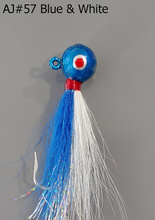 Load image into Gallery viewer, AJ_57-JigBucktail-1.05oz-Blue-White