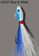 Load image into Gallery viewer, AJ_57-JigBucktail-1.05oz-FishHead-Blue_White
