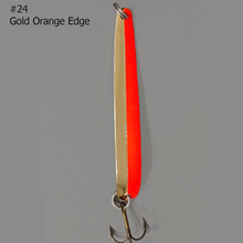 Load image into Gallery viewer, BB Gun 24 Gold Orange Edge Trolling Spoon