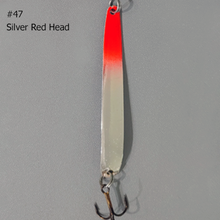 Load image into Gallery viewer, BB Gun 47 Silver Red Head Trolling Spoon
