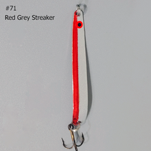 Load image into Gallery viewer, BB Gun 71 Red Grey Streaker Trolling Spoon

