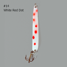 Load image into Gallery viewer, Moosalamoo Mini BB Gun #14 White Red Dot Trolling Spoon