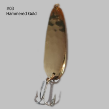 Load image into Gallery viewer, AJ61LT03-Moosalamoo-Hammered-Gold-Trolling-Spoon
