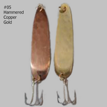 Load image into Gallery viewer, AJ61LT05-Moosalamoo-Hammered-Copper-Gold-Trolling-Spoon
