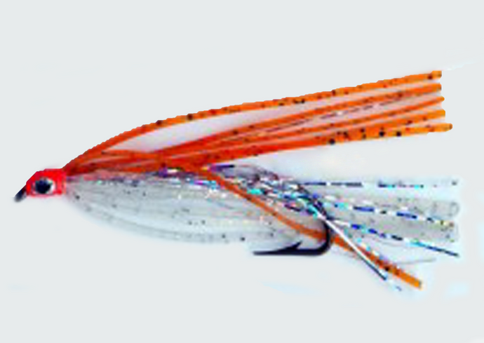 Winni-Squid Silicone Orange-Silver Streamer Fly AJ09
