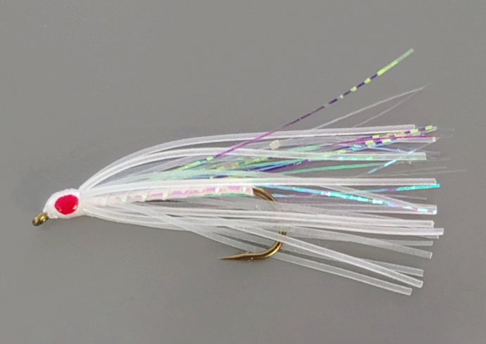 AJ74WS016-Winni-Squid White-Pearl Streamer Fly