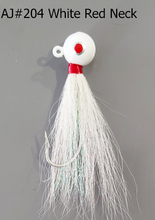 Load image into Gallery viewer, AJ_204-JigBucktail-1.05oz-White-Red-Neck
