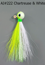 Load image into Gallery viewer, AJ_222-JigBucktail-1.05oz-Chartreuse-and-White
