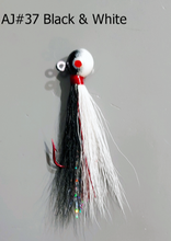 Load image into Gallery viewer, AJ_37-JigBucktail-Black-and-White
