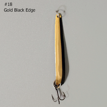 Load image into Gallery viewer, BB Gun 18 Gold Black Edge Trolling Spoon
