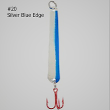 Load image into Gallery viewer, Moosalamoo Mini BB Gun #20 Silver Blue Edge Trolling Spoon
