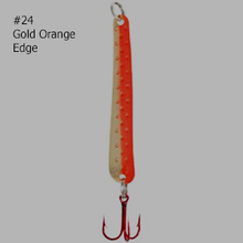 Load image into Gallery viewer, Moosalamoo Mini BB Gun #24 Gold Orange Edge Trolling Spoon

